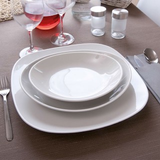 Assiette présentation porcelaine blanche - L 31 cm - Danubio