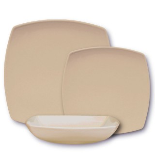 Assiette creuse porcelaine italienne Marron- L 21 cm - Tokio