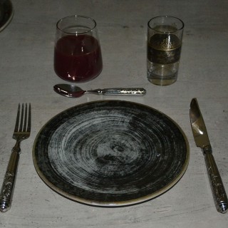 Lot de 6 assiettes plates Black Round - D 26 cm