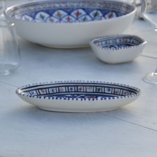 Plat ovale Bakir bleu - L  20 cm
