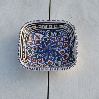 Plat carré Bakir bleu - L 15 cm