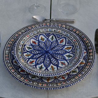 Lot de 6 assiettes à entrée ou dessert Bakir bleu - D 20 cm