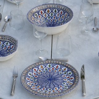 Lot de 6 assiettes plates Bakir bleu 28 cm