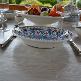 Service à couscous assiettes creuses Bakir turquoise - 6 pere