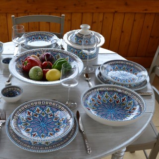 Assiette creuse Bakir turquoise - Diam 24 cm