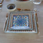 Assiette carrée Bakir turquoise - L 19 cm