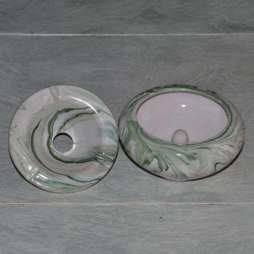 Cendrier anti fumée Marbré Vert - Moyen modèle