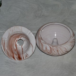 Cendrier anti fumée Marbré Marron, gris et blanc - Moyen modèle