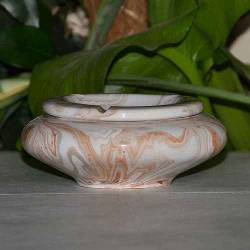 Cendrier marocain Anis marbré marron, gris et blanc Moyen Modèle 2