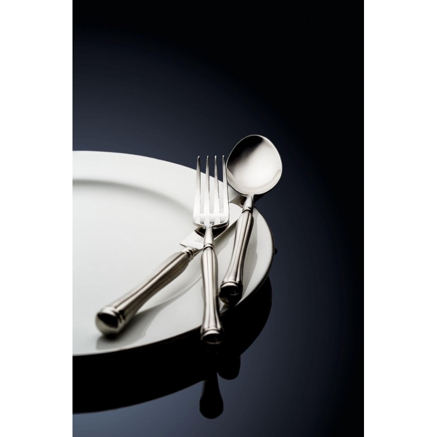 Lot de 6 fourchettes, 6 couteaux et 6 cuillères à café en inox Adam