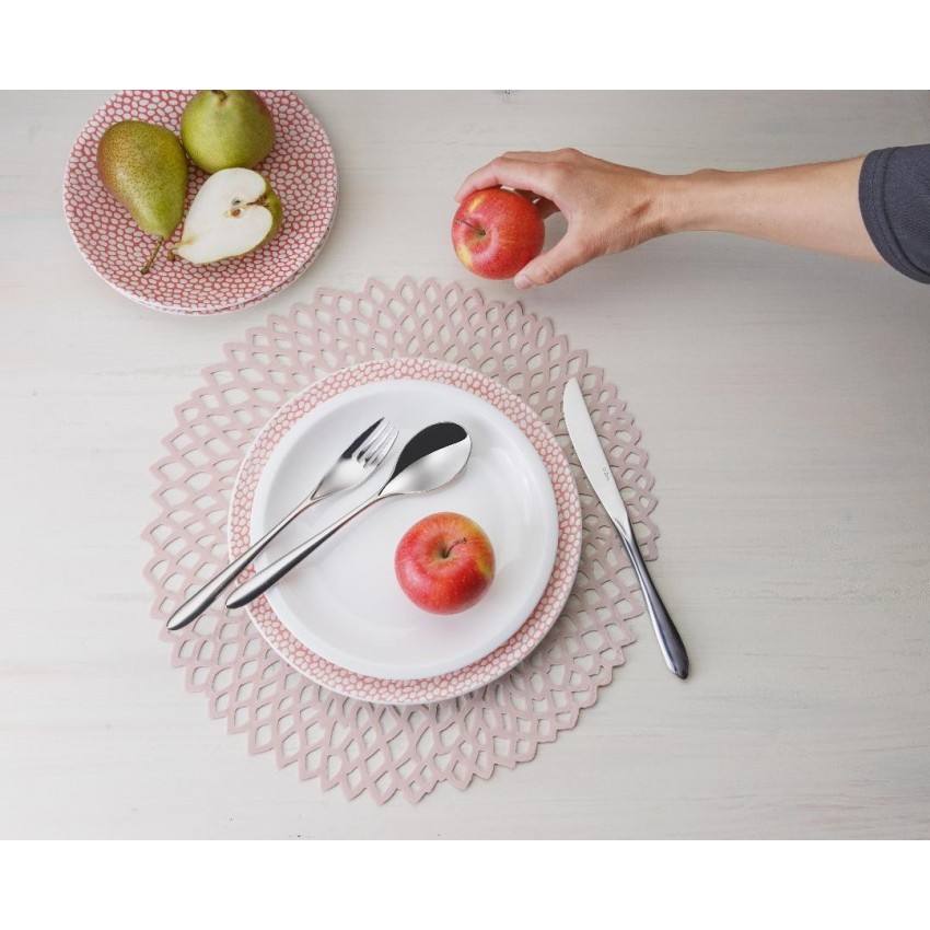 Lot de 6 fourchettes, 6 couteaux et 6 cuillères à café en inox Valencia