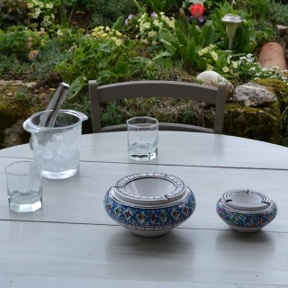 Cendrier anti fumée Bakir turquoise - D 20 cm