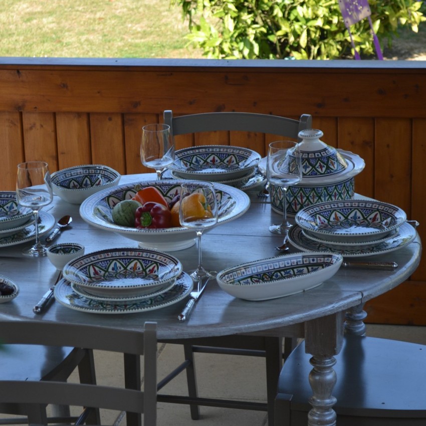 Lot de 6 assiettes creuses Bakir vert - D 24 cm