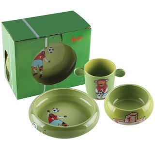 Coffret repas pour enfant en porcelaine Ben - 3pcs