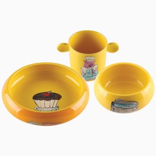 Coffret repas pour enfant en porcelaine Rosie - 3pcs