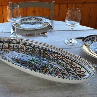 Plat ovale Bakir vert - L 53 cm