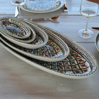 Plat ovale Bakir vert - L 40 cm