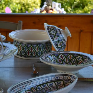 Plat ovale Bakir vert - L 40 cm