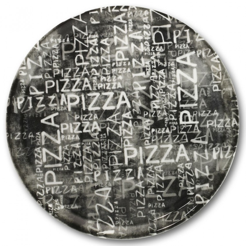 Lot de 6 assiettes à pizza Black & White - D 31 cm