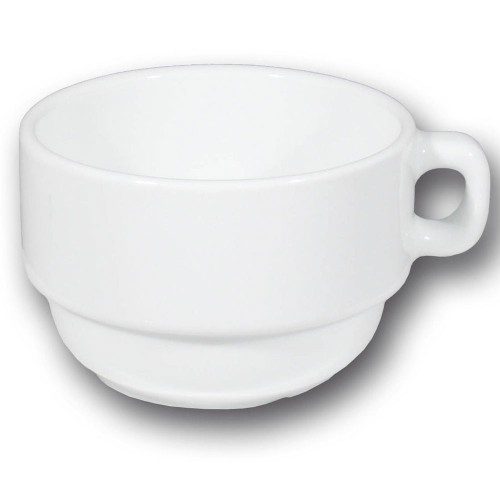 Service à café grandes tasses 6 personnes porcelaine blanche - Roma