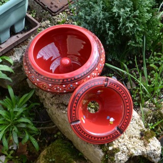 Cendrier marocain Marrakech Rouge- Grand modèle