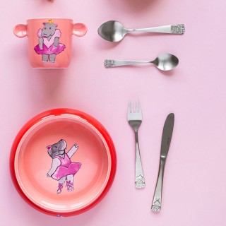 Couverts pour enfants en inox Lusol x 4 - Coffret