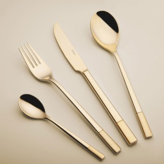 Ménagère 6 personnes en inox 24 pièces Luxus Or