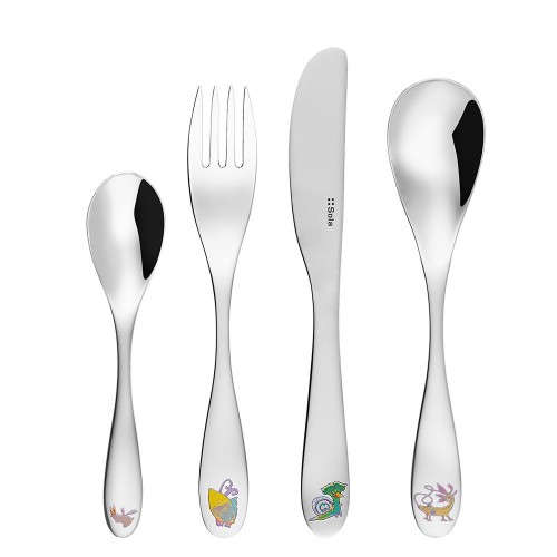 Couverts pour enfants Fruitopia en inox x 4 - Coffret 2