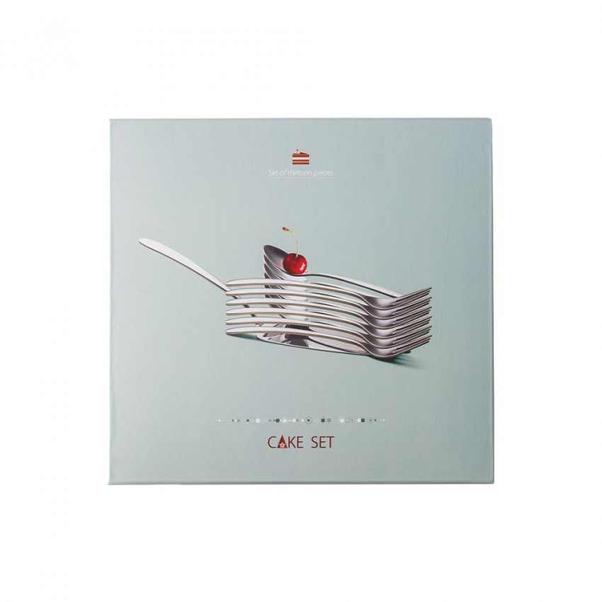 Couverts à gâteau Alpha Satin x 6 - Coffret