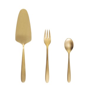 Couverts à gâteau Alpha Or x 6 - Coffret