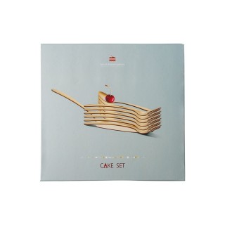 Couverts à gâteau Alpha Or x 6 - Coffret