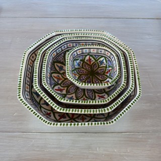 Plat octogonal Bakir vert - L 16 cm