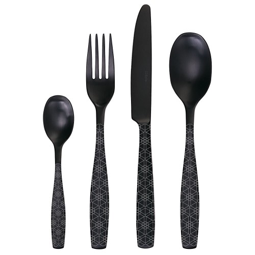 Ménagère 6 personnes en inox 24 pièces Gaya Black Hexagon 2