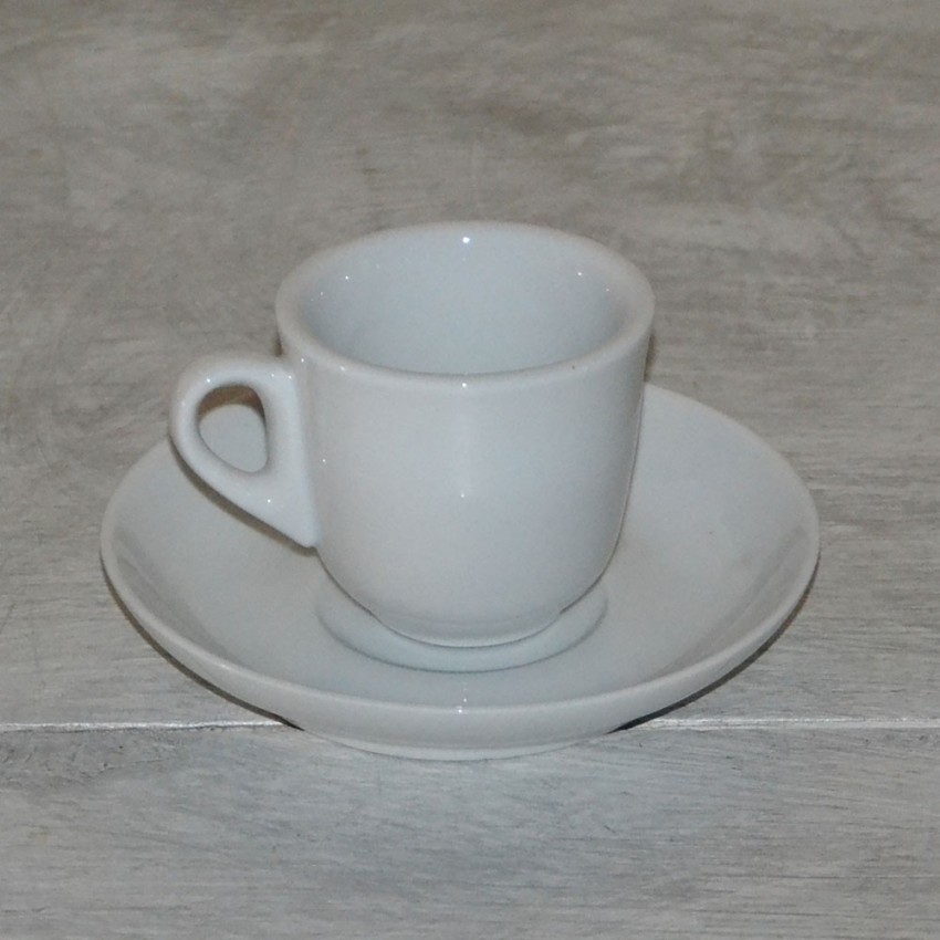 Tasse à expresso et sa soucoupe Clara 1 personne porcelaine blanche
