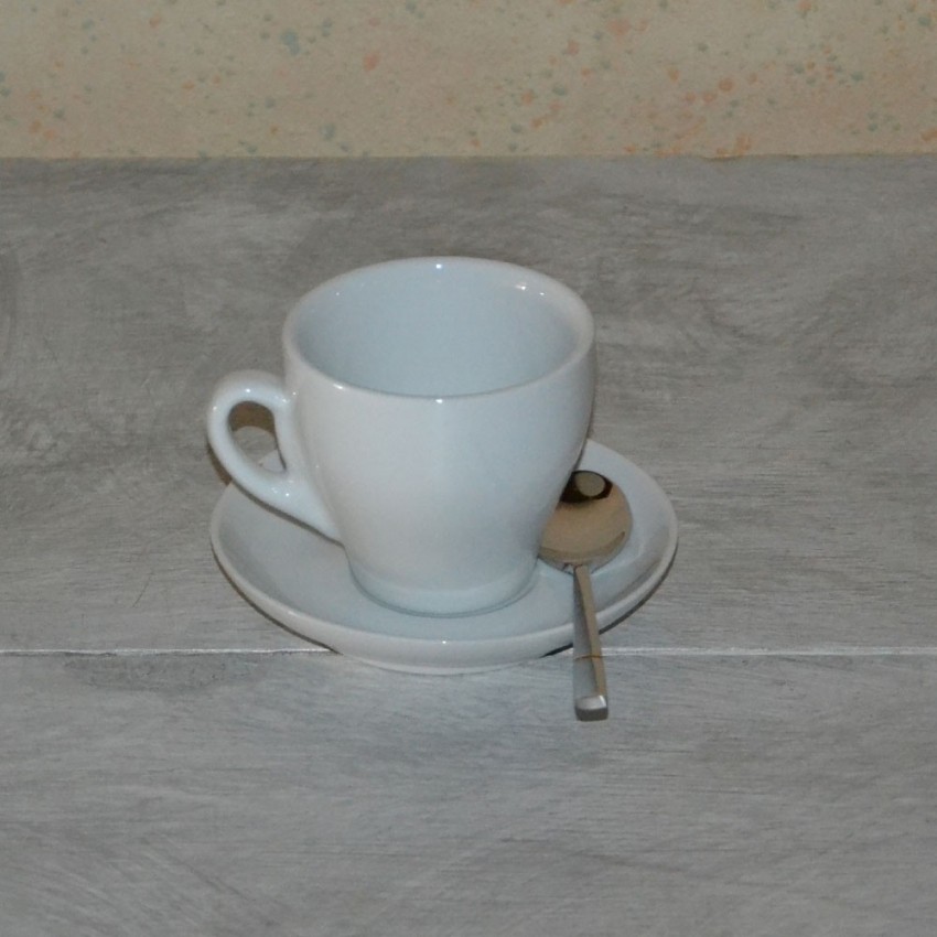 Service à café Aroma grandes tasses 2 personnes porcelaine blanche