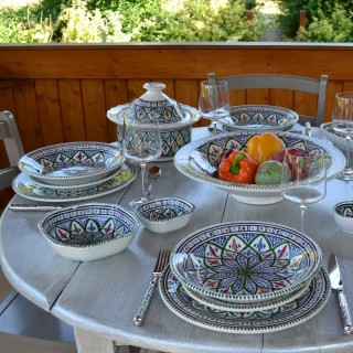 Plat octogonal Bakir vert - L 25 cm