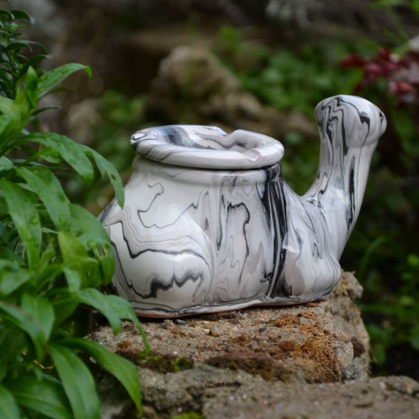 Cendrier marocain Chameau Marbré Noir - Moyen Modèle