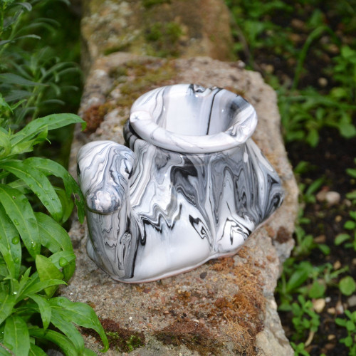 Cendrier marocain Chameau Marbré Noir - Moyen Modèle