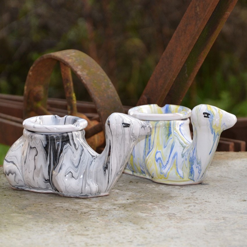 Lot de 4 cendriers marocain Chameau Marbré Moyen Modèle