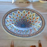 Plat traditionnel Tebsi Bakir turquoise - D 27 cm