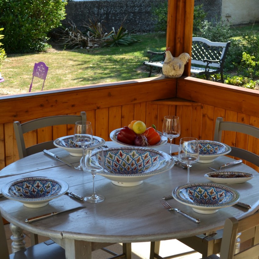 Lot de 6 grandes assiettes creuses Tebsi Bakir turquoise - D 27 cm