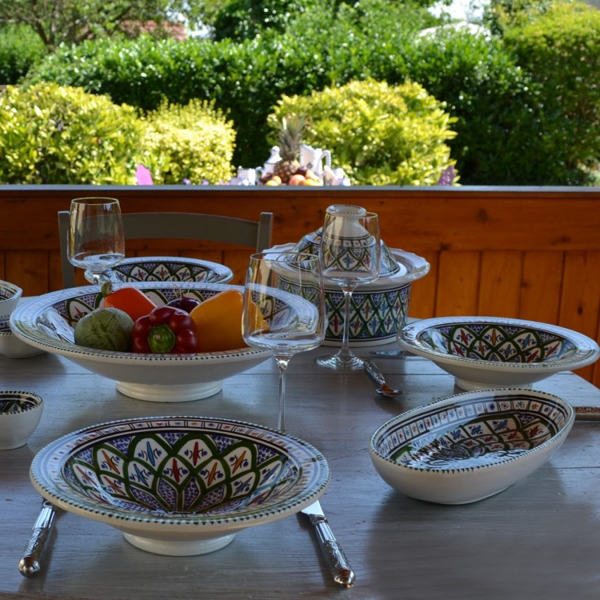 Plat traditionnel Tebsi Bakir vert - D 37 cm