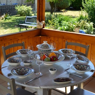 Plat traditionnel Tebsi Bakir vert - D 33 cm