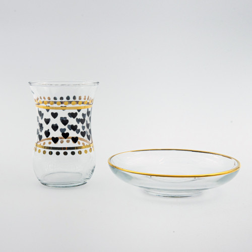 Verres à café ou à thé avec ces soucoupes Habibi 10 cl x 6 - Coffret