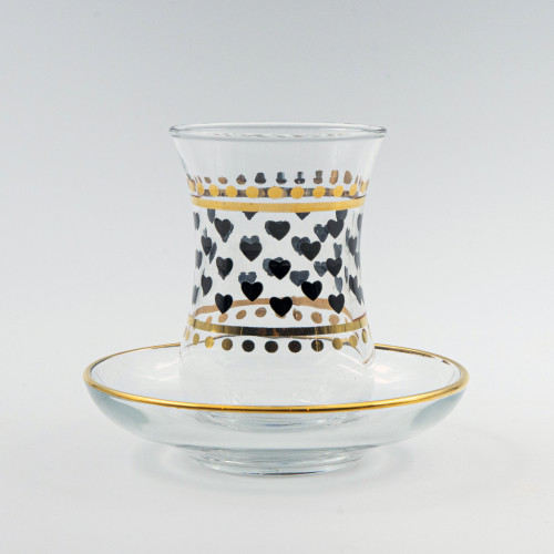 Verres à café ou à thé avec ces soucoupes Habibi 10 cl x 6 - Coffret