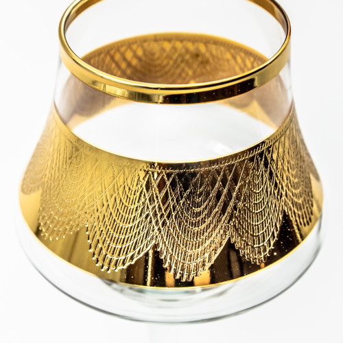 Verres à pied Leila Or 26 cl x 6 - Coffret