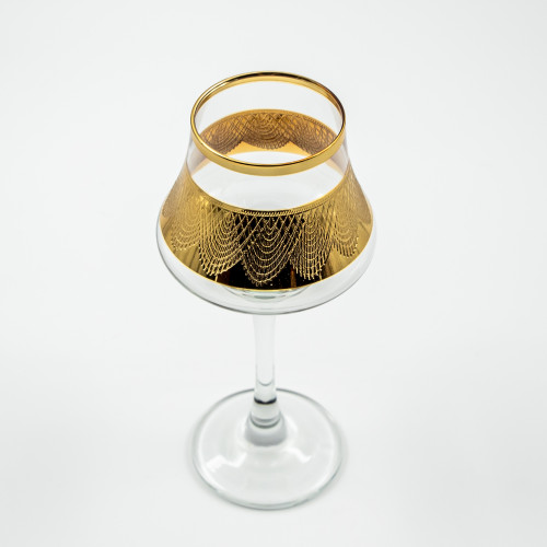 Verres à pied Leila Or 26 cl x 2 - Coffret 2