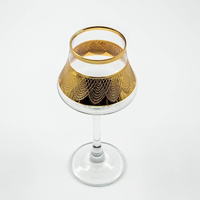 Verres à pied Leila Or 26 cl x 2 - Coffret