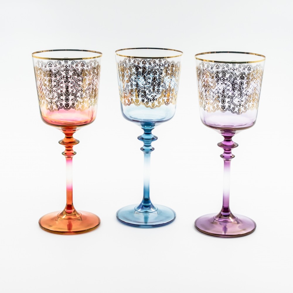 Coffret 6 verres à pied en verre multicolore COLORAMA Colorama