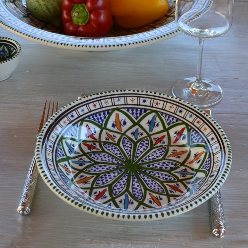 Service à couscous assiettes creuses Bakir vert - 6 pers 2